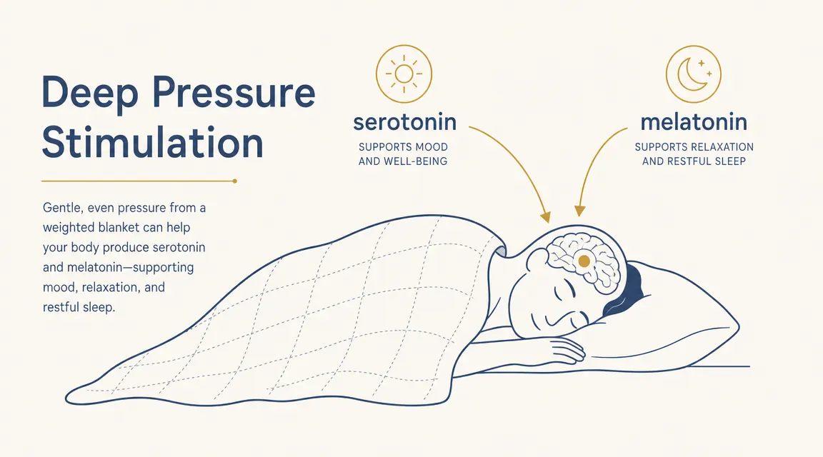 Simple infographic showing deep pressure stimulation activating the parasympathetic nervous system