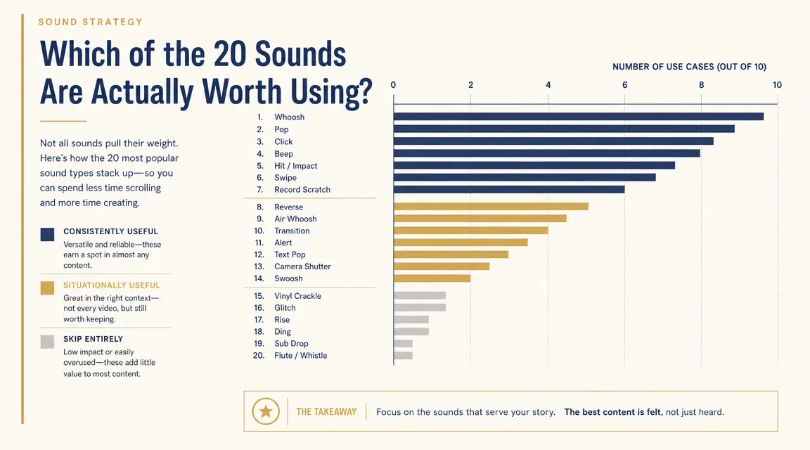 Chart rating all 20 Magicteam sound options by usefulness for sleep